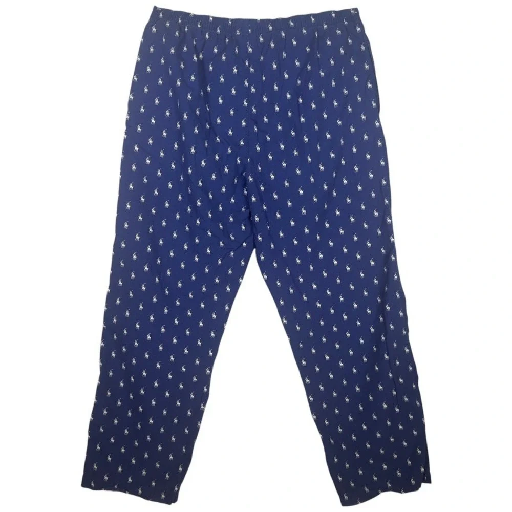 Polo Ralph Lauren Men's M Navy All Over Pony Pajama Pants 100% Cotton